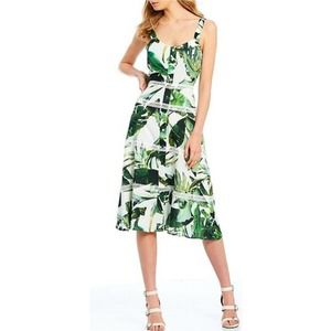 Gianni Bini Monica Palm Print A Line Midi Dress 4